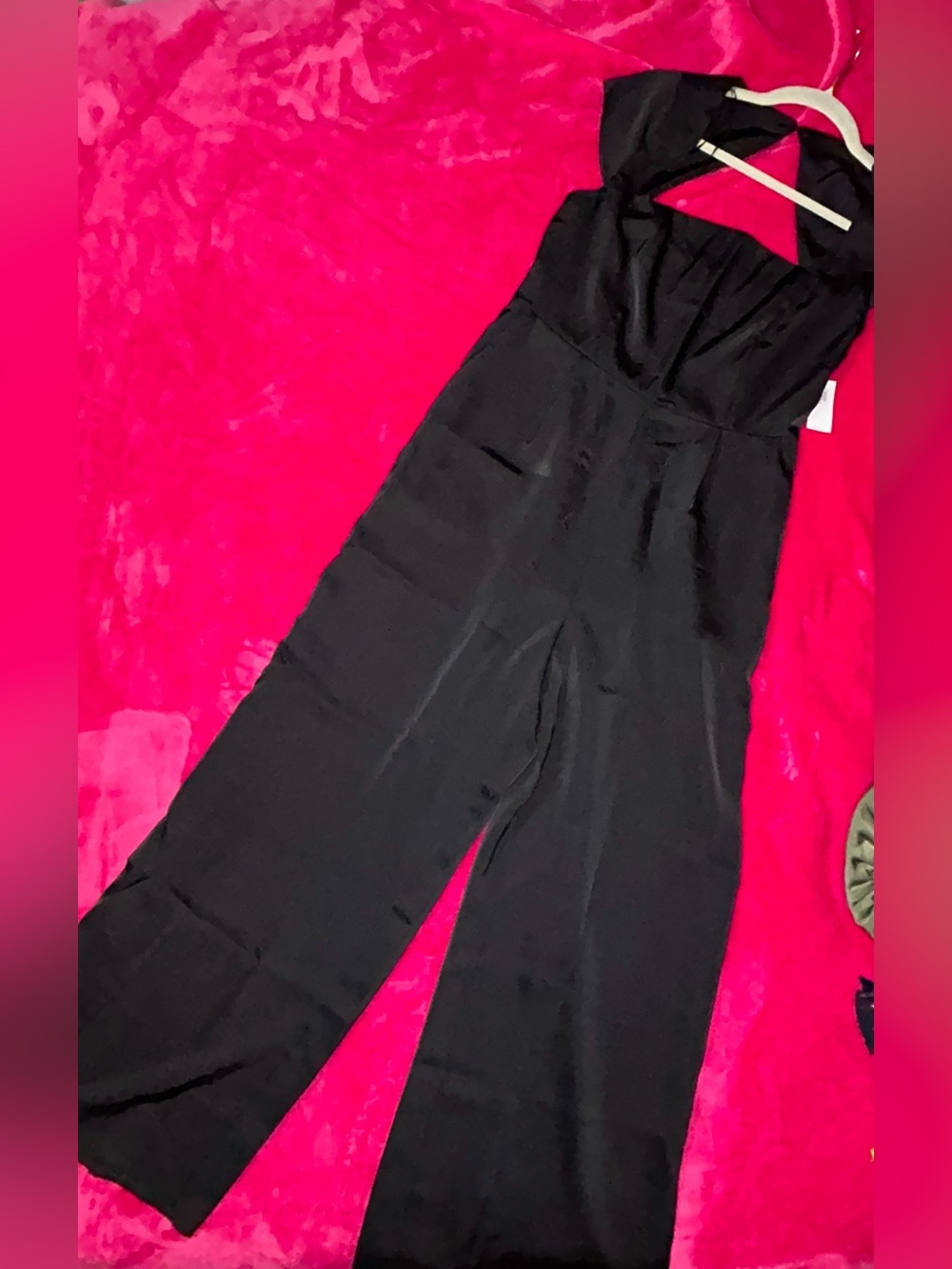 Black Wide-Leg Satin Jumpsuit - Old Navy Size Medium NWT